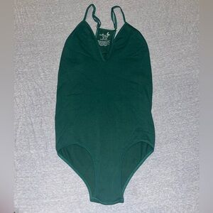 Free People Intimately forest green stretch bodysuit